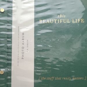 Green Photo Album with Gold Accents